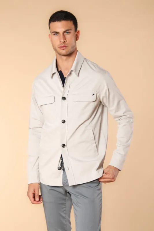 Williams men's overshirt in tech satin travel stretch sold by Mason's