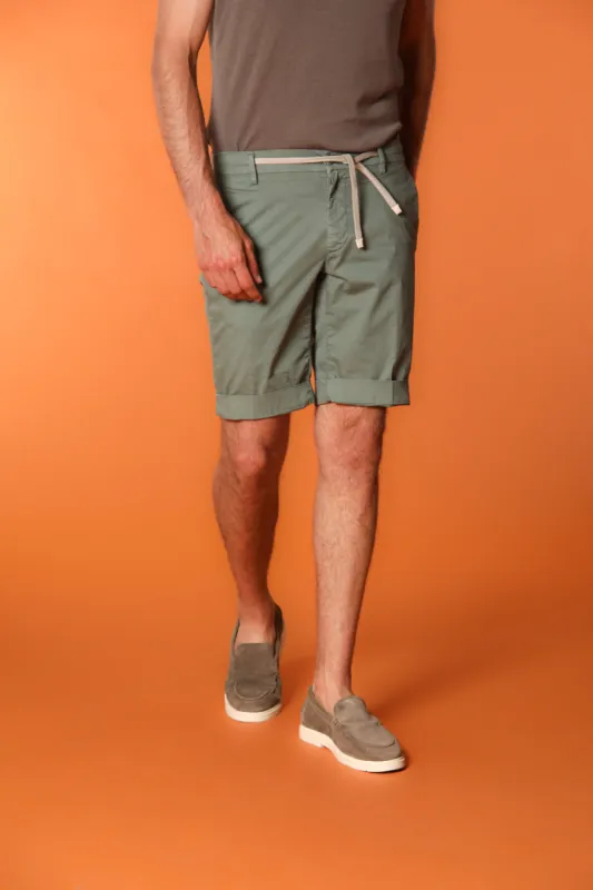 New York Side Elax men's chino jogger bermuda in Pima Cotton Regular fit sold by Mason's