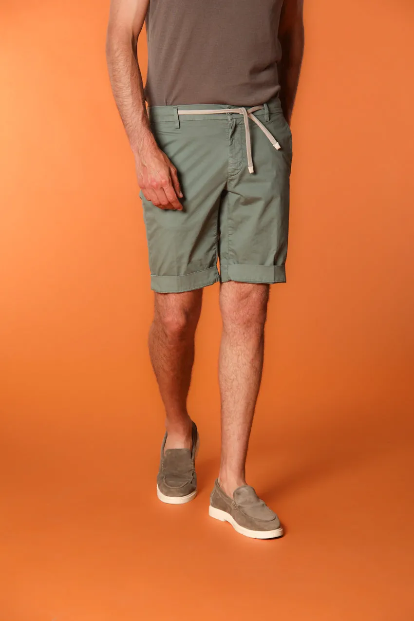 New York Side Elax men's chino jogger bermuda in Pima Cotton Regular fit sold by Mason's