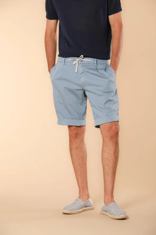 New York Golf 1 Pinces men's chino jogger bermuda shorts in stretch jersey, slim fit sold by Mason's