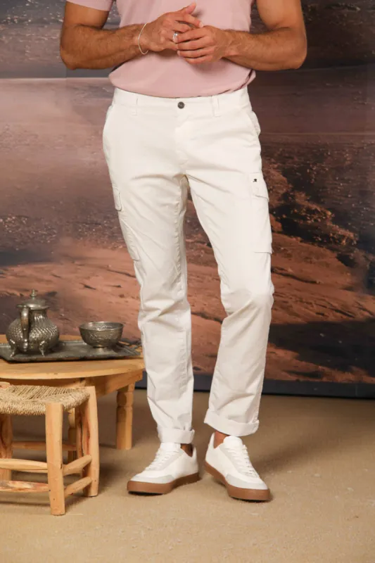 Chile Men's cargo pants in stretch satin Extra Slim Fit ① sold by Mason's