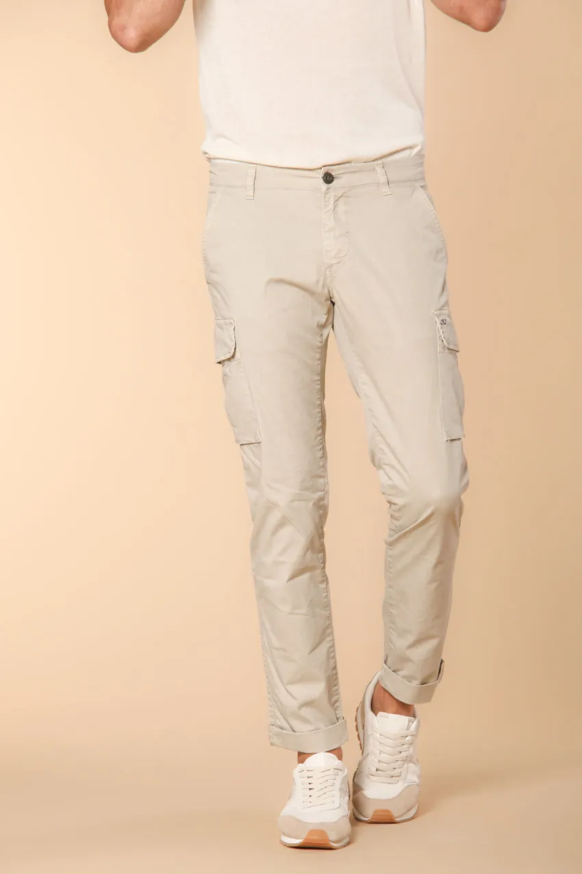 Chile Men's cargo pants in lightweight pima cotton twill special washing Extra-Slim Fit sold by Mason's