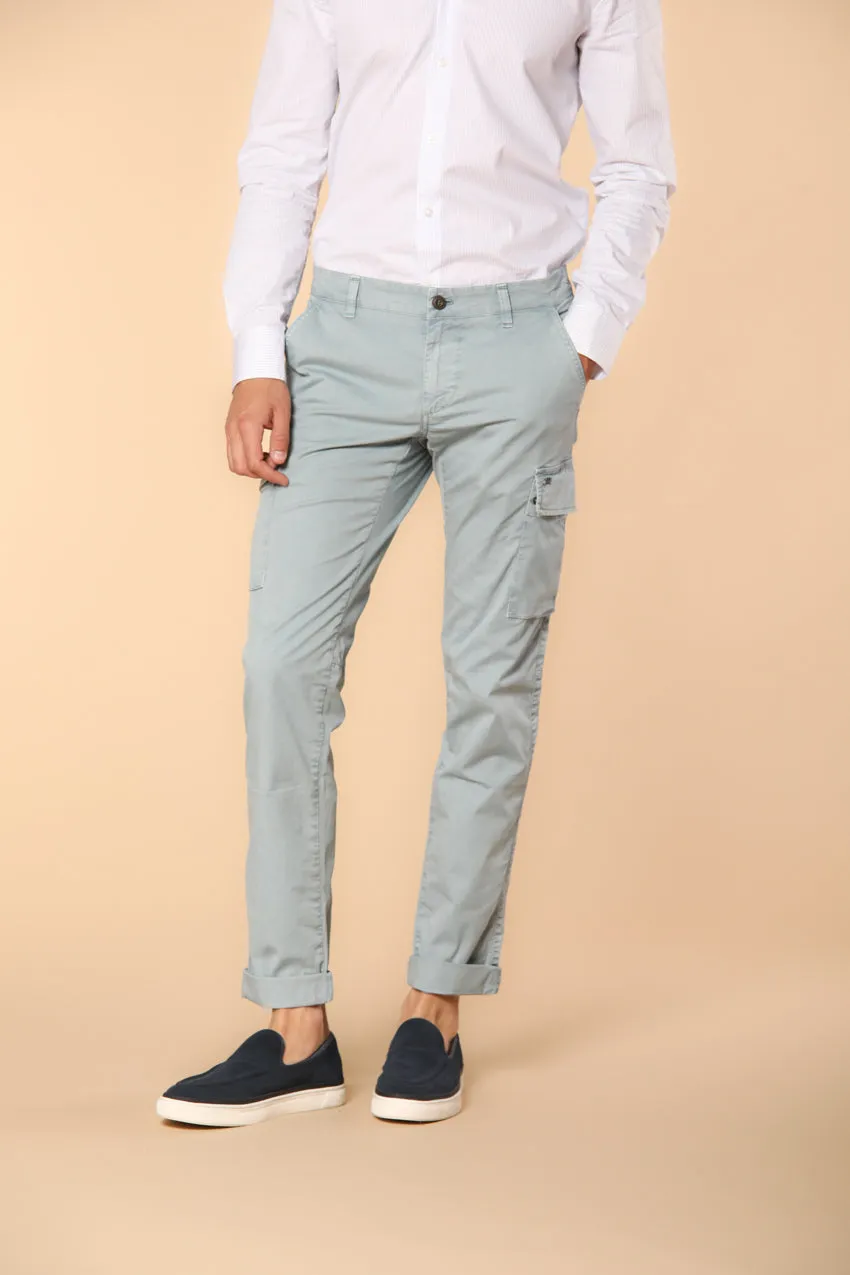 Chile men's Cargo Pants in lightweight Pima cotton twill special washing Extra-Slim Fit sold by Mason's