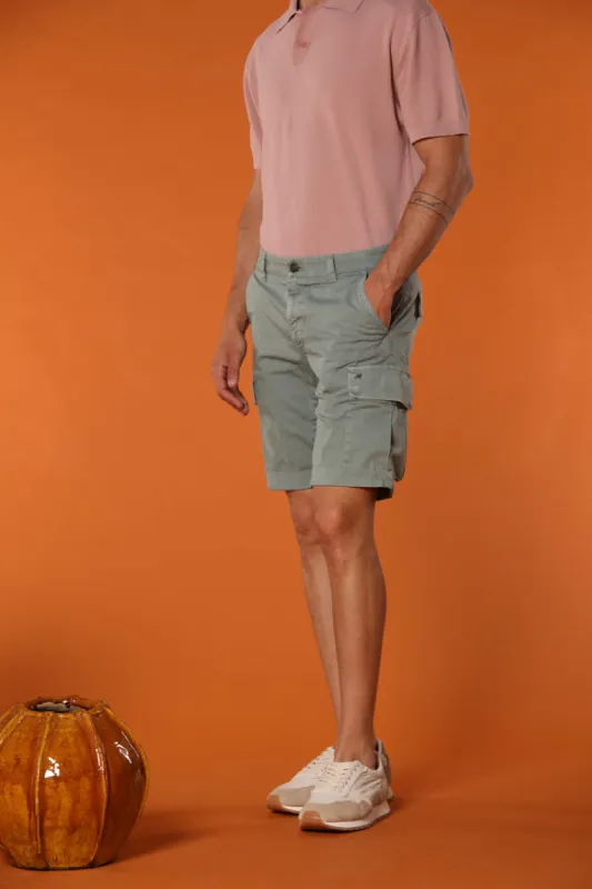 Chile men's cargo bermuda shorts in stretch satin slim fit ① sold by Mason's