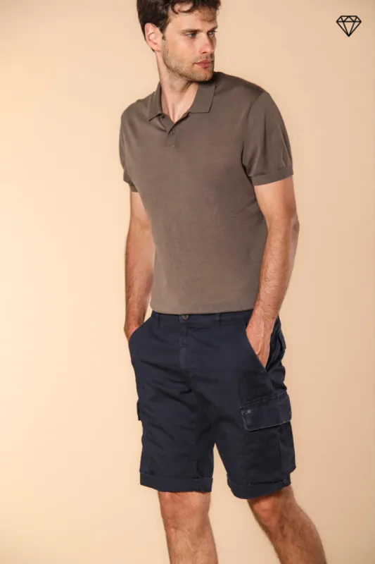 Chile men's cargo bermuda shorts in stretch satin slim fit ① sold by Mason's