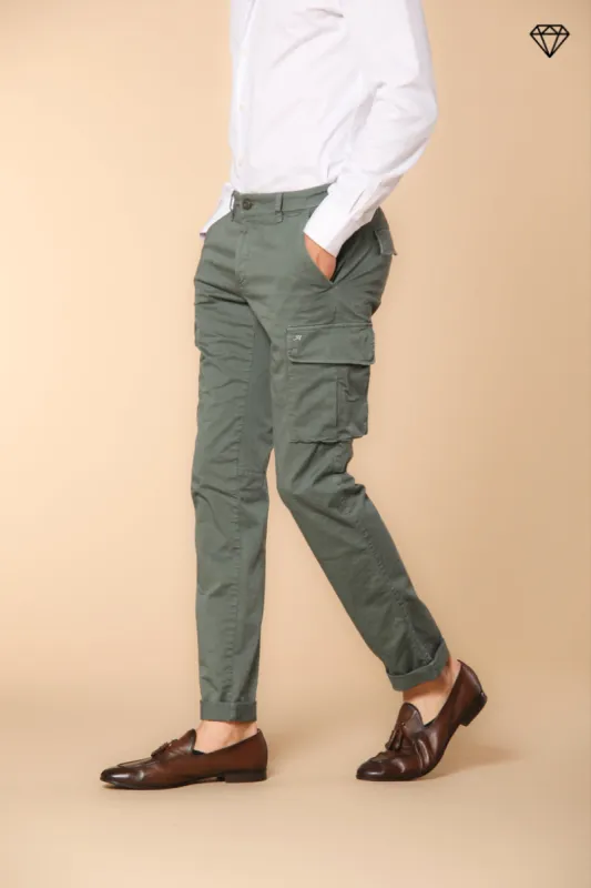 Chile Men's cargo pants in stretch satin Extra Slim Fit ① sold by Mason's