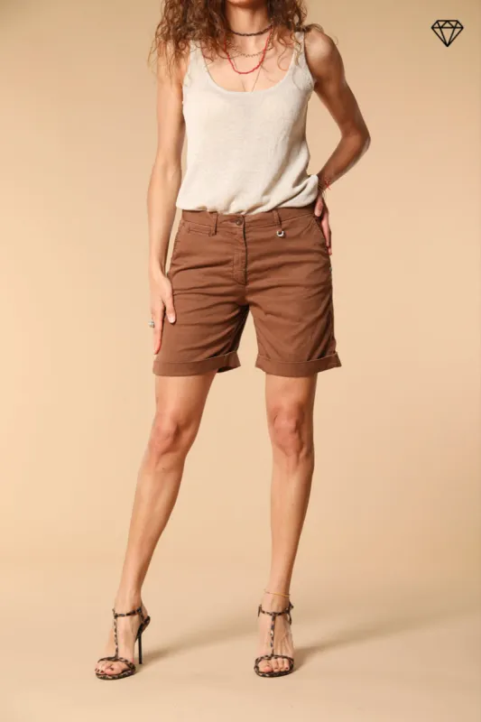 Jaqueline women's Chino Bermuda shorts in Gabardine with stud details Slim Fit ① sold by Mason's