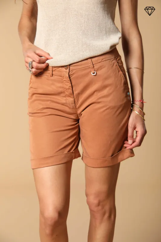 Jaqueline women's Chino Bermuda shorts in Gabardine with stud details slim Fit ① sold by Mason's