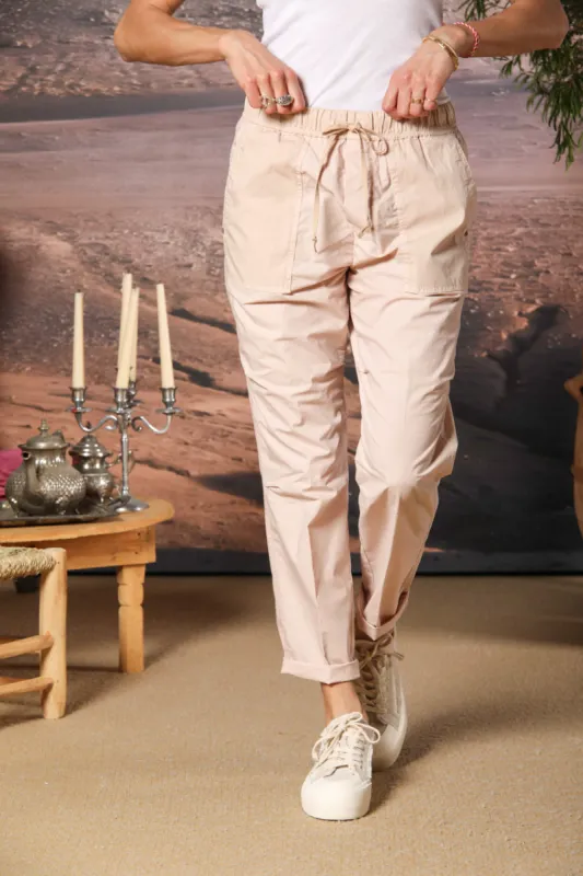 Fatique Jogger women's cargo pants in parachute canvas with a tencel and cotton blend carrot fit sold by Mason's