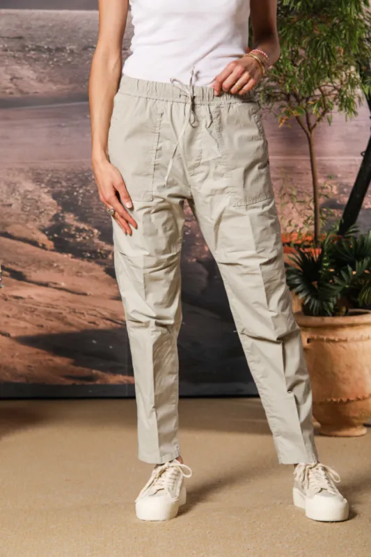 Fatique Jogger women's cargo pants in parachute canvas with a tencel and cotton blend carrot fit sold by Mason's