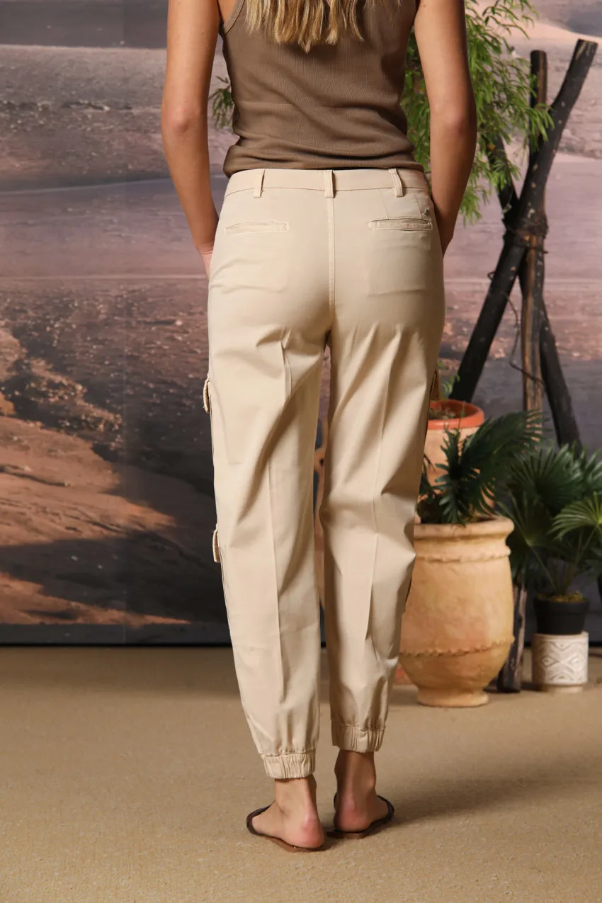 Evita Cargo women's cargo pants in gabardine curvy fit sold by Mason's product image thumbnail 5