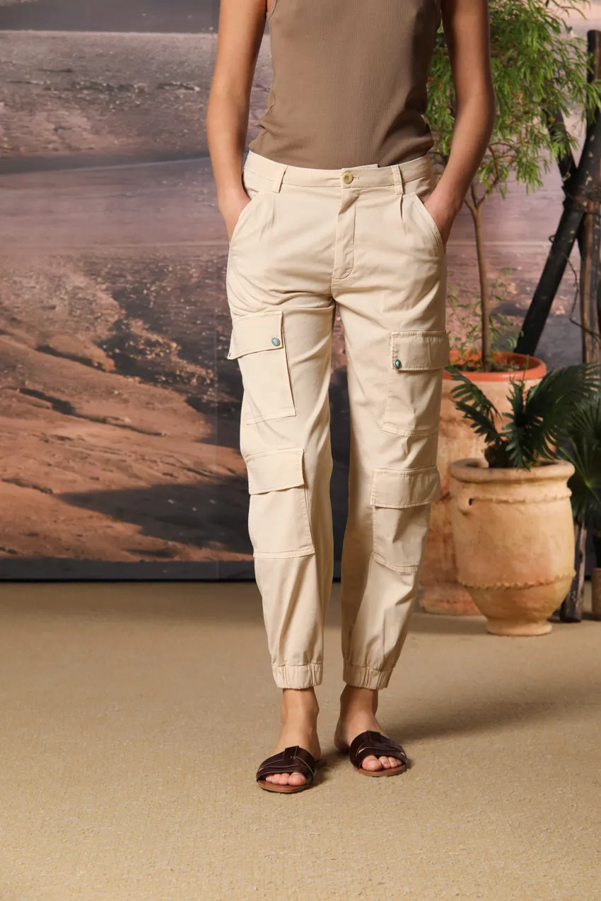 Evita Cargo women's cargo pants in gabardine curvy fit sold by Mason's