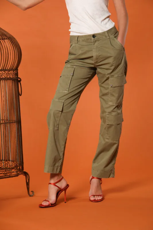 Evita Cargo women's cargo pants in stretch gabardine curvy fit sold by Mason's
