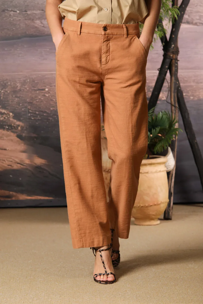 New York Cropped women's chino pants in satin straight fit sold by Mason's