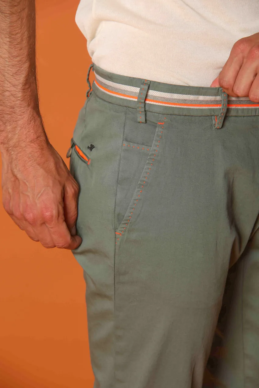 Milano Start men's chino pants in stretch satin with ribbons extra slim fit sold by Mason's product image thumbnail 3