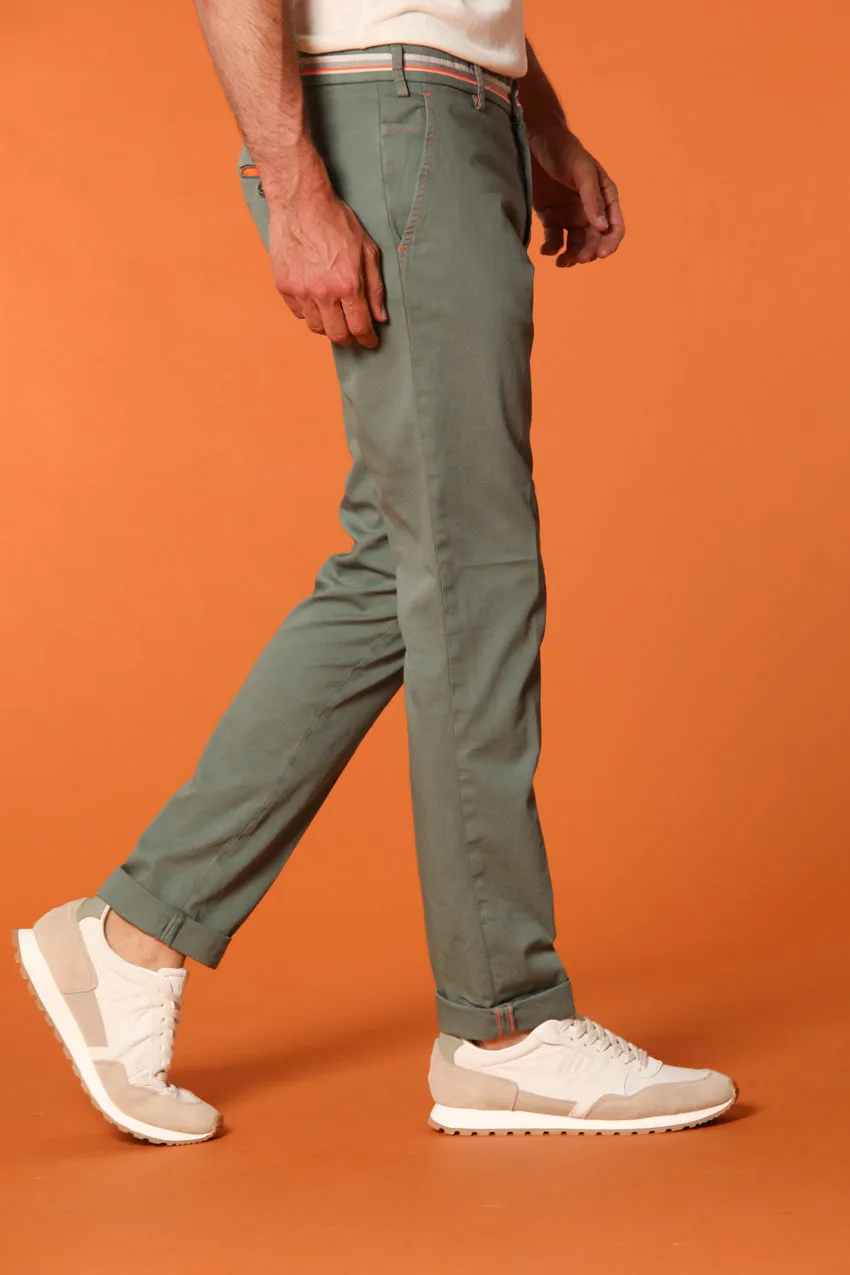 Milano Start men's chino pants in stretch satin with ribbons extra slim fit sold by Mason's product image thumbnail 4