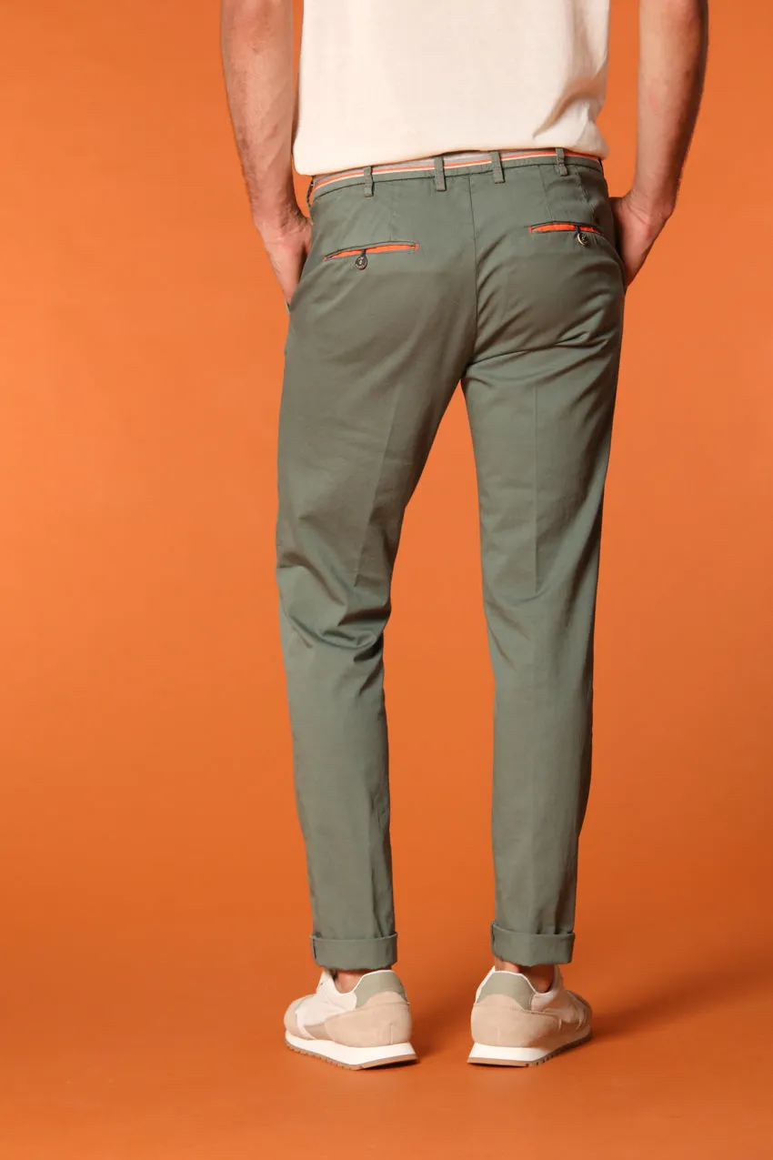 Milano Start men's chino pants in stretch satin with ribbons extra slim fit sold by Mason's product image thumbnail 5