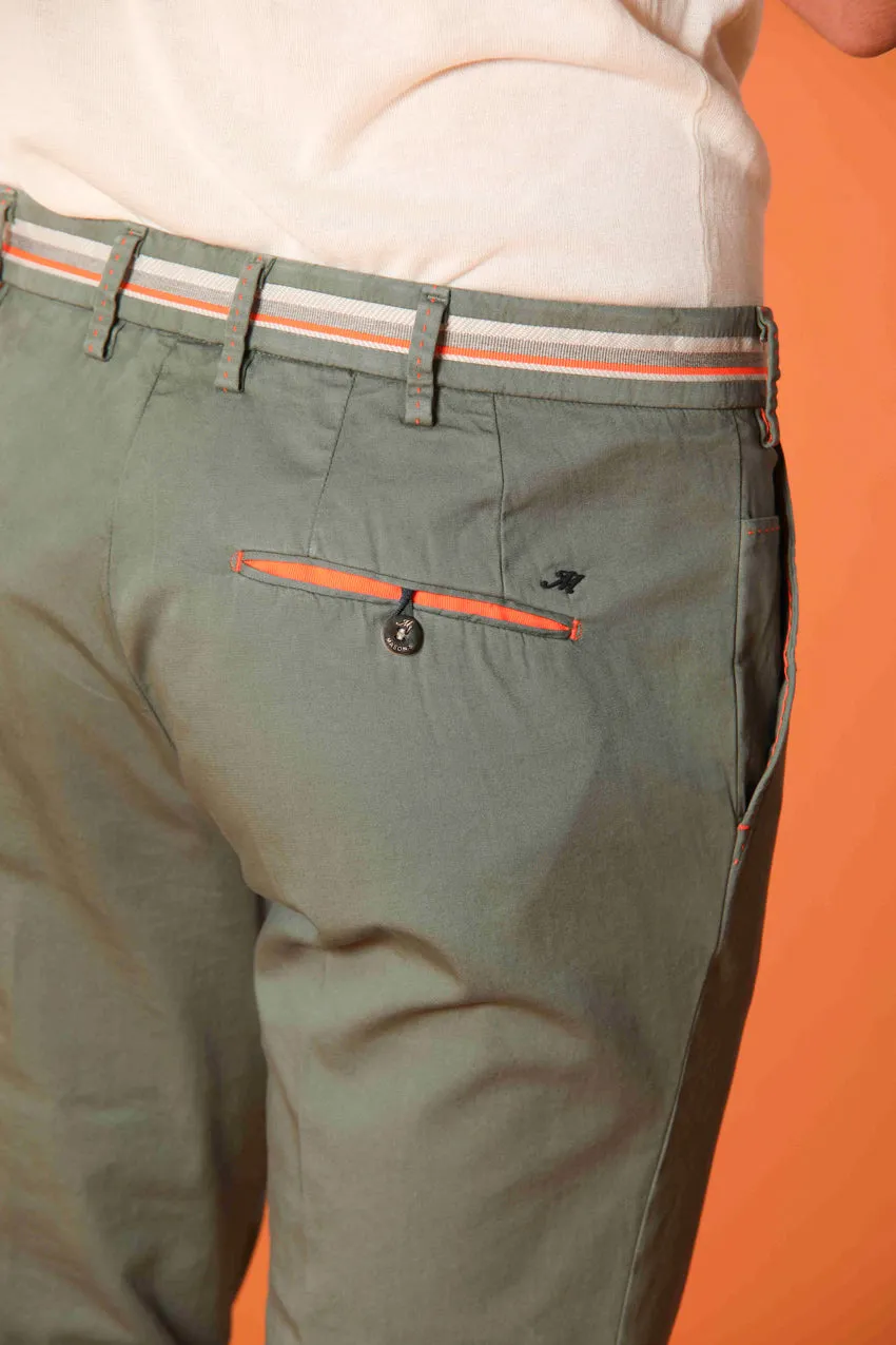 Milano Start men's chino pants in stretch satin with ribbons extra slim fit sold by Mason's product image thumbnail 2