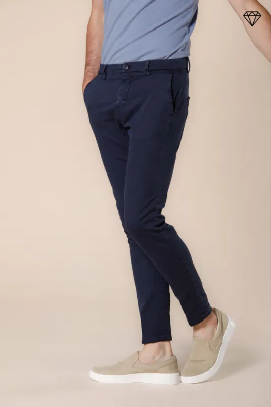 Osaka men's chino pants in fine cotton and tencel tricotine carrot fit ① sold by Mason's
