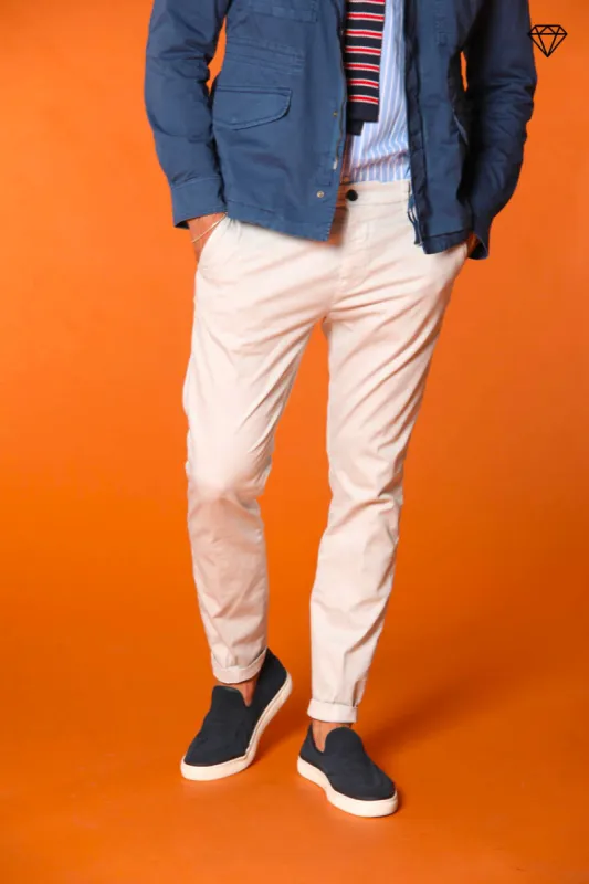 Osaka men's chino pants in fine cotton and tencel tricotine carrot fit ① sold by Mason's