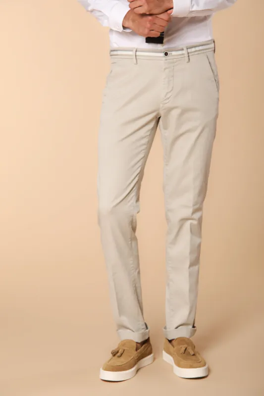Torino Summer men's chino pants in cotton and lyocell twill slim fit sold by Mason's