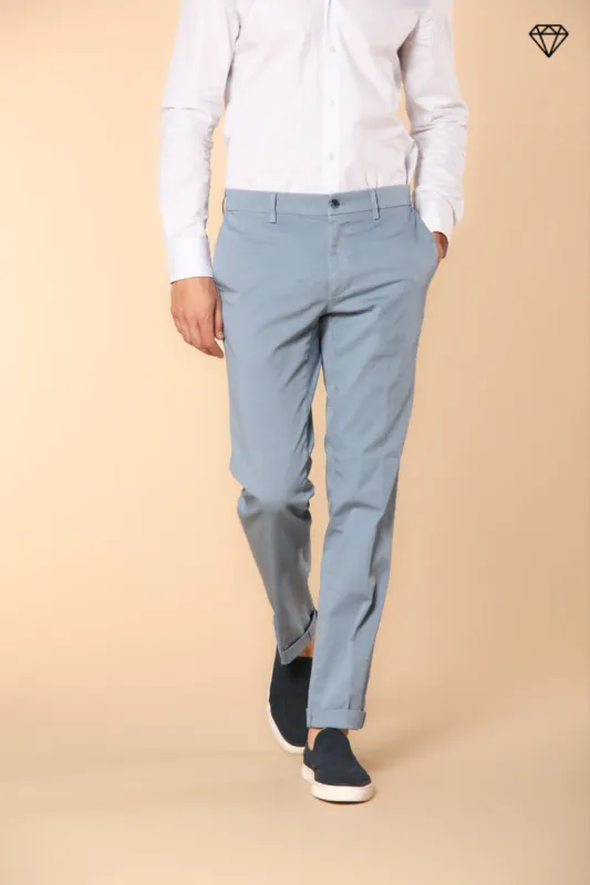New York men's chino pants in stretch satin regular fit ① sold by Mason's