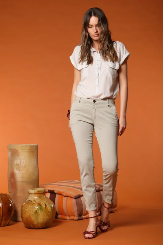 Jaqueline Archivio women's chino pants in gabardine slim fit sold by Mason's