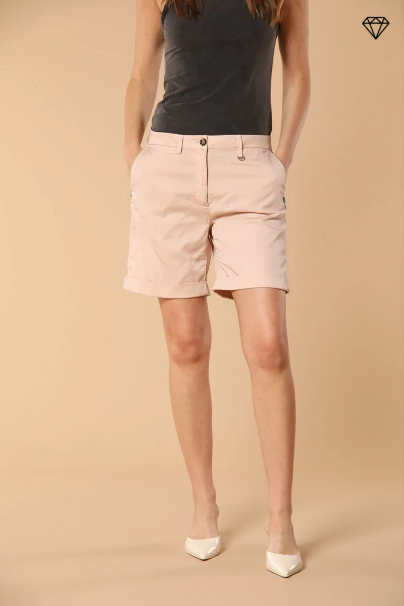 Jaqueline women's Chino Bermuda shorts in Gabardine with stud details slim Fit ① sold by Mason's