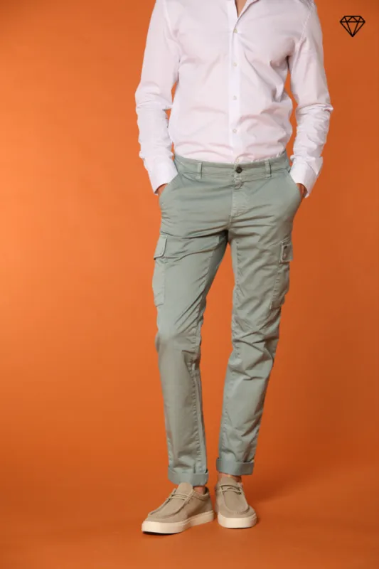 Chile Men's cargo pants in stretch satin Extra Slim Fit ① sold by Mason's