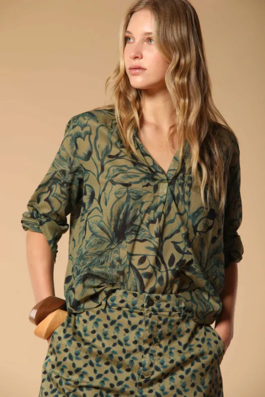 Adele women's shirt in cotton voile with floral print sold by Mason's