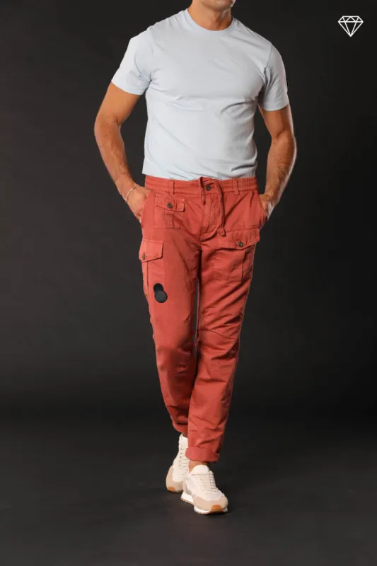 George Elax Men's cargo pants in cotton and hemp broken fabric logo edition Carrot Fit ① sold by Mason's