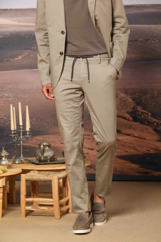 Milano Jogger men's chino jogger in cotton and tencel extra slim fit sold by Mason's