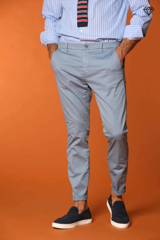 Osaka men's chino pants in fine cotton and tencel tricotine carrot fit ① sold by Mason's