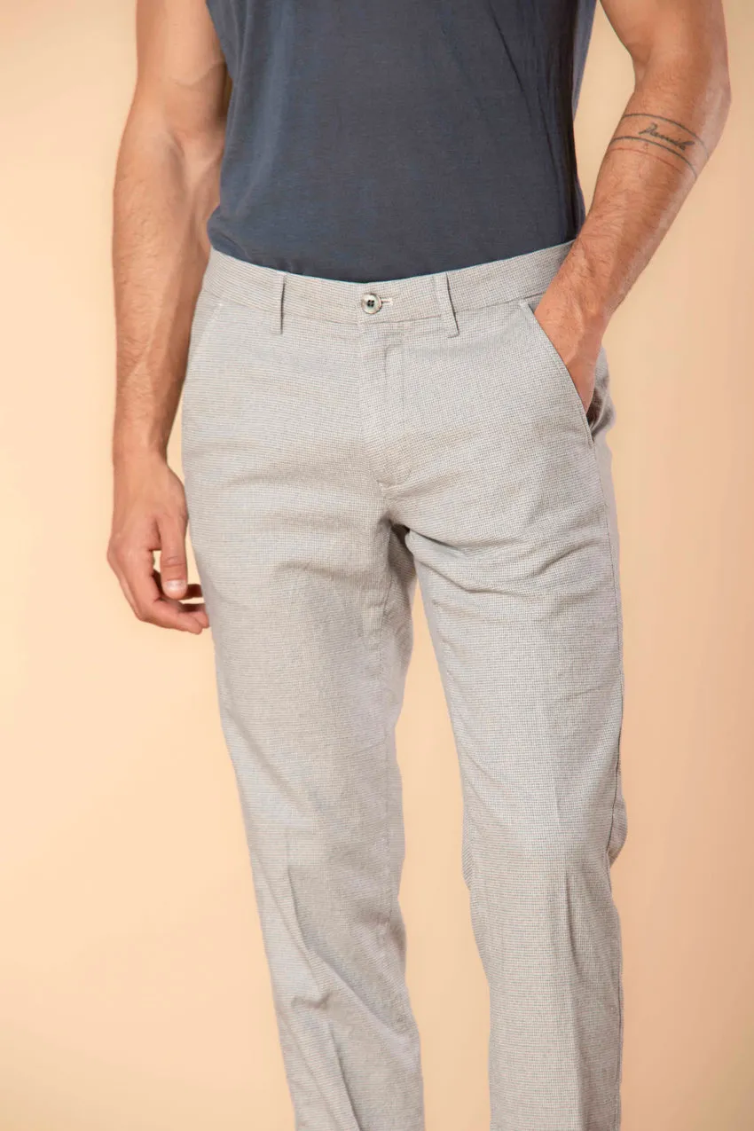 Milano men's chino pants in mouliné cotton with micro pattern extra slim fit sold by Mason's
