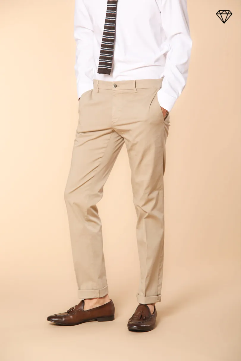 New York men's chino pants in stretch satin regular fit ① sold by Mason's