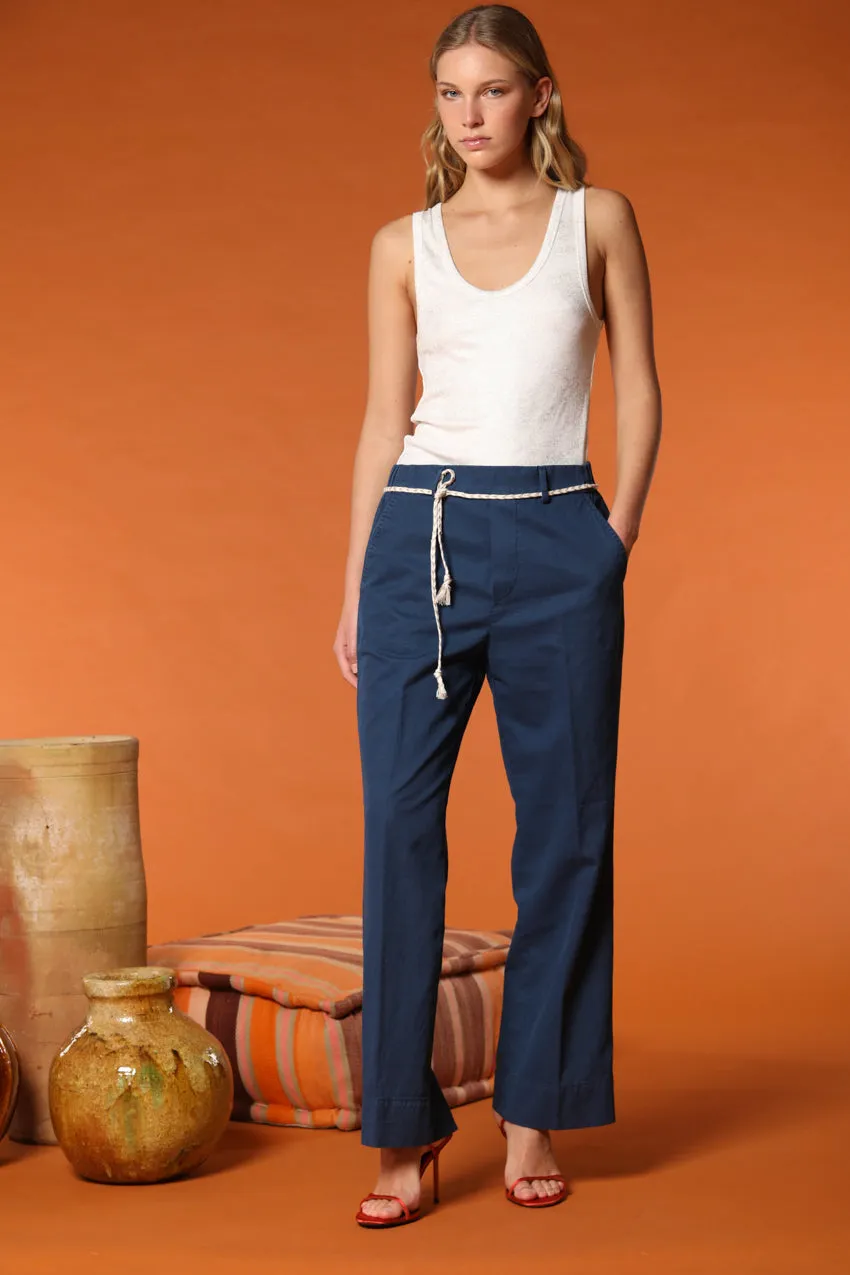 New York Cozy Straight women's chino pants in linen and cotton twill straight fit sold by Mason's