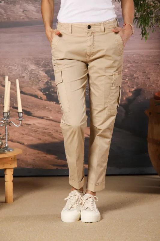 Judy Archivio women's cargo pants stretch cotton twill relaxed fit sold by Mason's