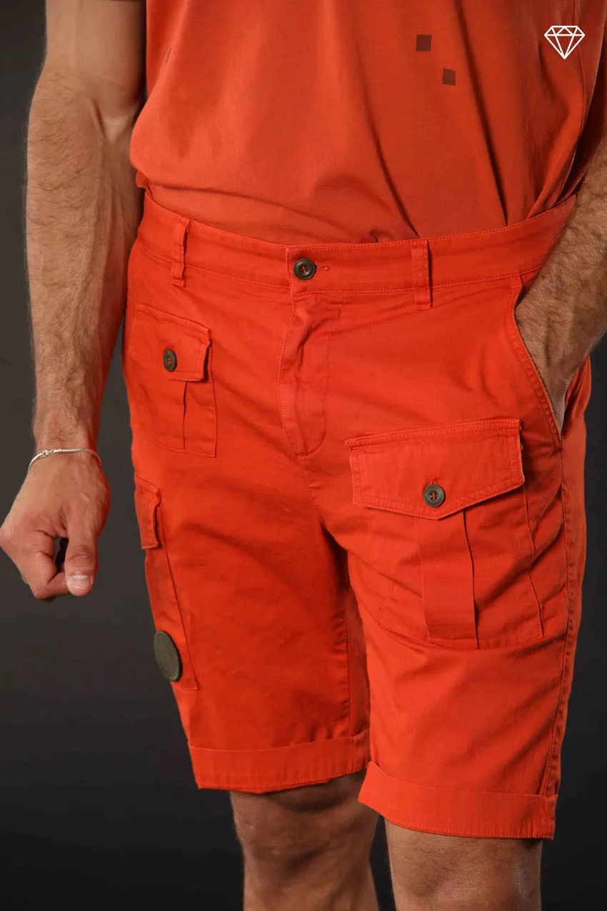 George Coolpocket men's cargo bermuda shorts in stretch satin logo edition carrot fit ① sold by Mason's