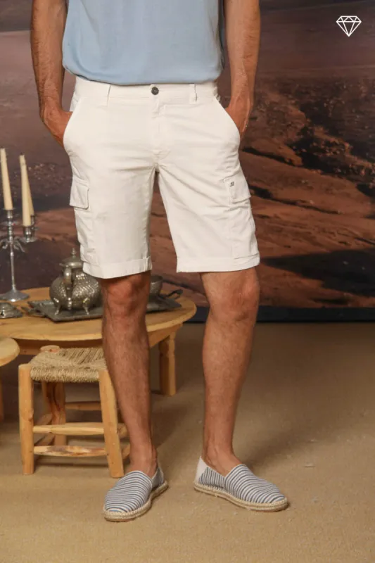 Chile men's cargo bermuda shorts in stretch satin slim fit ① sold by Mason's