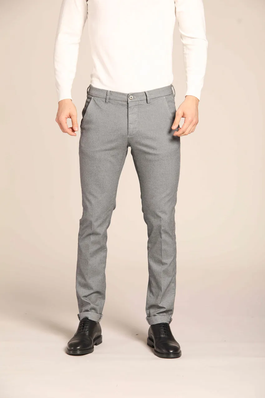 New York men's chino pants in cotton modal with micro patterned regular fit sold by Mason's