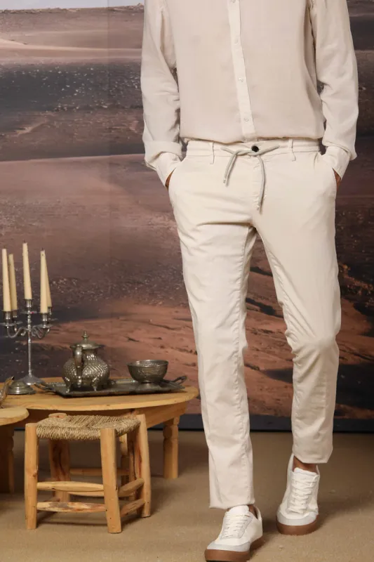 Milano Jogger men's chino jogger in cotton and tencel extra slim fit sold by Mason's