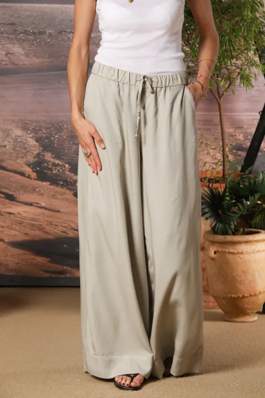 Portofino women's chino trousers in modal wide leg sold by Mason's