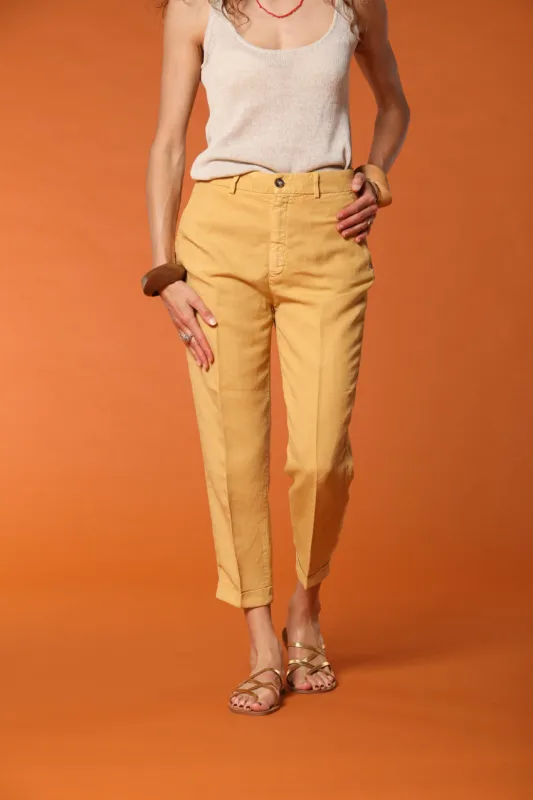 Linda Summer women's chino jogger pants  in woven mat fabric relaxed fit sold by Mason's