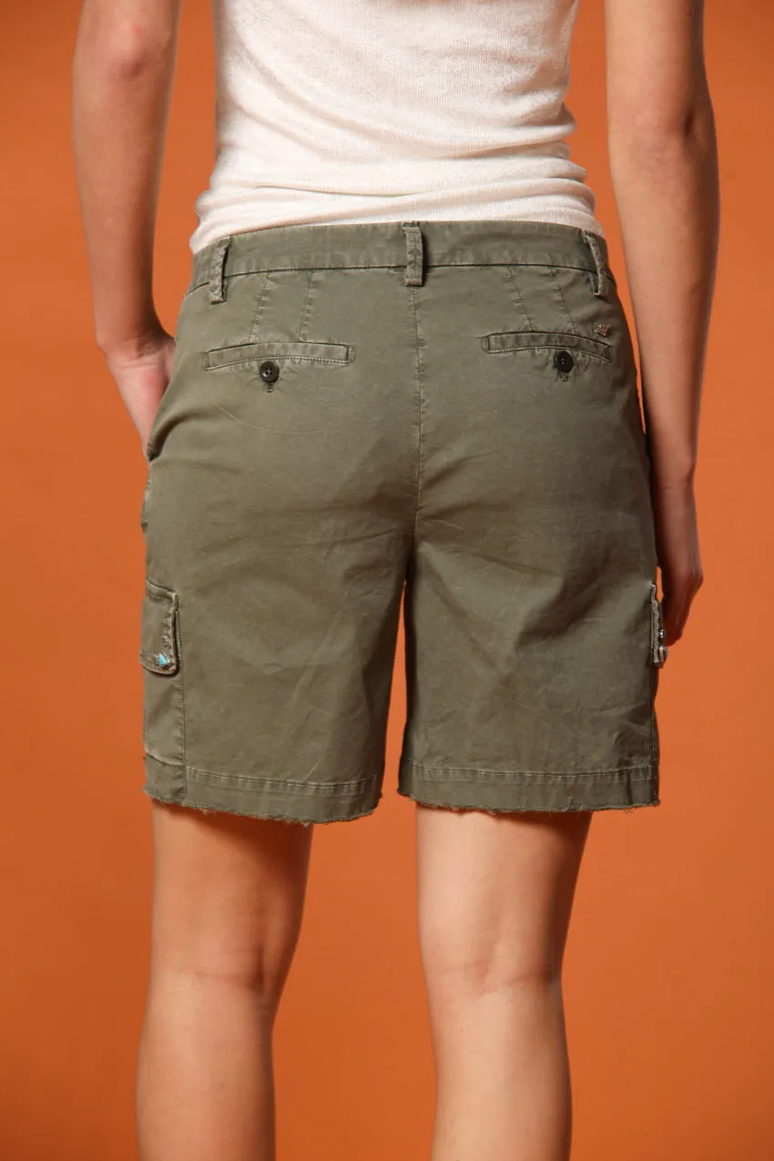 Chile women's Cargo Bermuda Shorts in lightweight Stretch cotton twill Curvy Fit sold by Mason's product image thumbnail 3