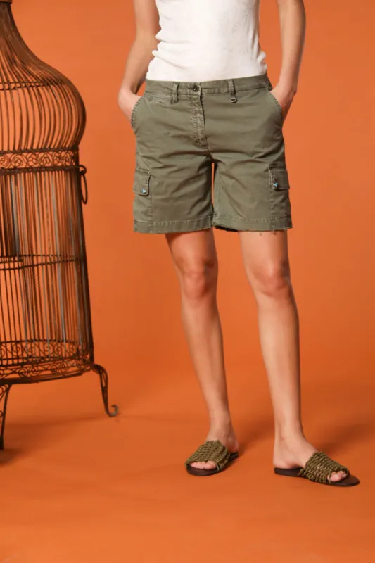 Chile women's Cargo Bermuda Shorts in lightweight Stretch cotton twill Curvy Fit sold by Mason's