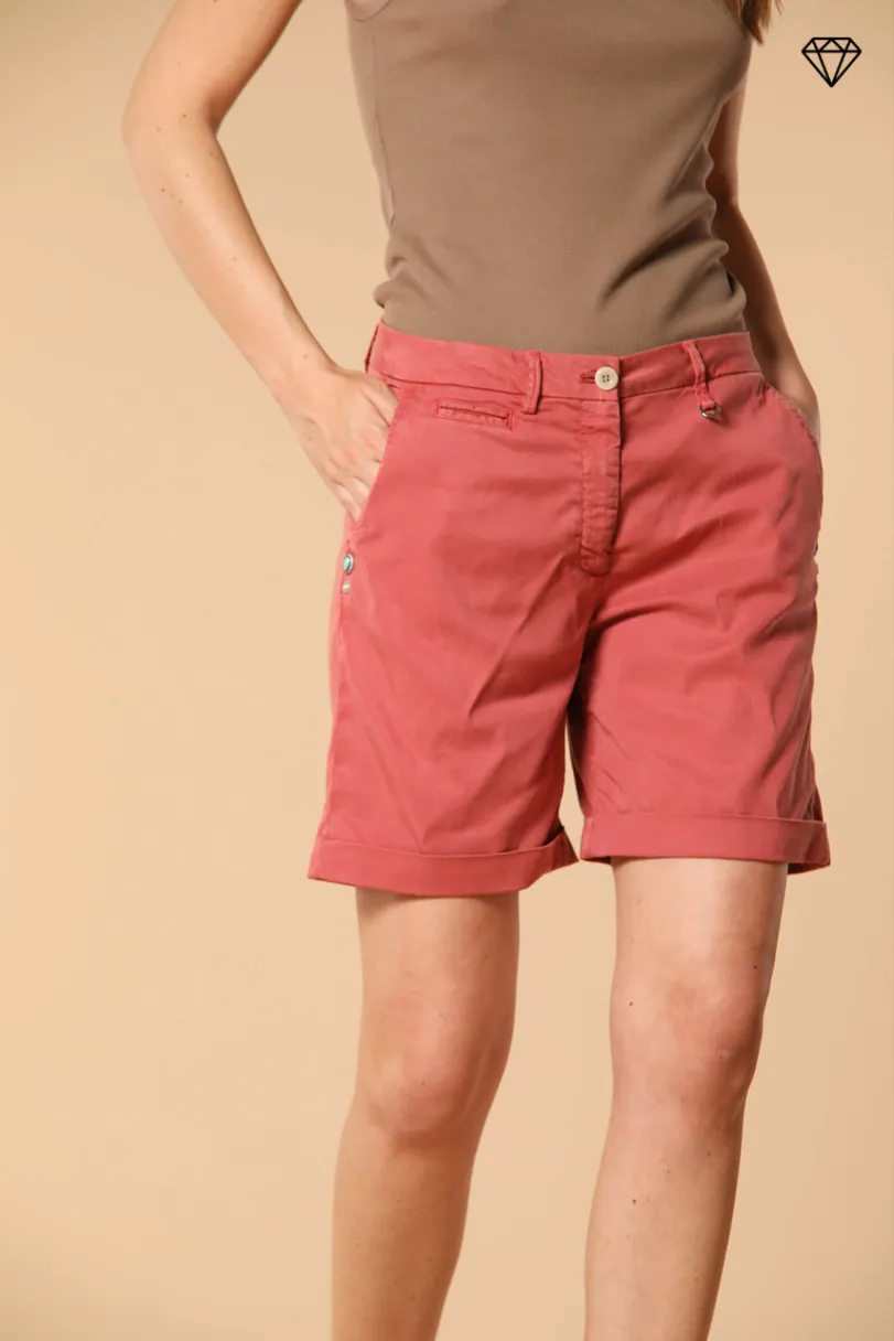 Jaqueline women's Chino Bermuda shorts in Gabardine with stud details slim Fit ① sold by Mason's