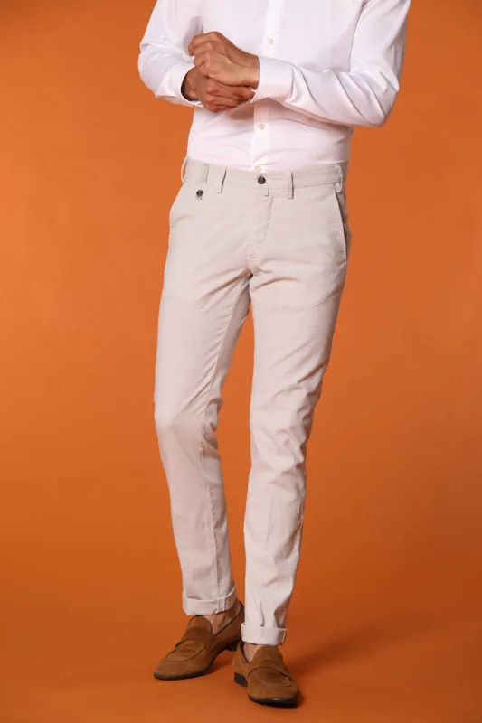 Torino Prestige men's chino pants houndstooth pattern with beige thread slim fit made by Mason's