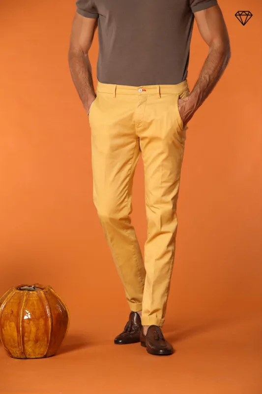 Torino men's chino pants in fine cotton and lyocell tricot slim fit ① sold by Mason's