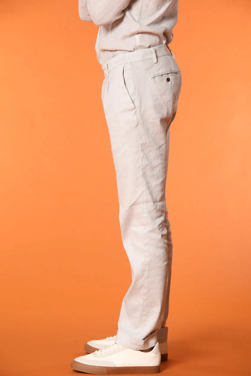 New York Time 1 Pinces men's chino pants in linen and cotton twill regular fit sold by Mason's product image thumbnail 5