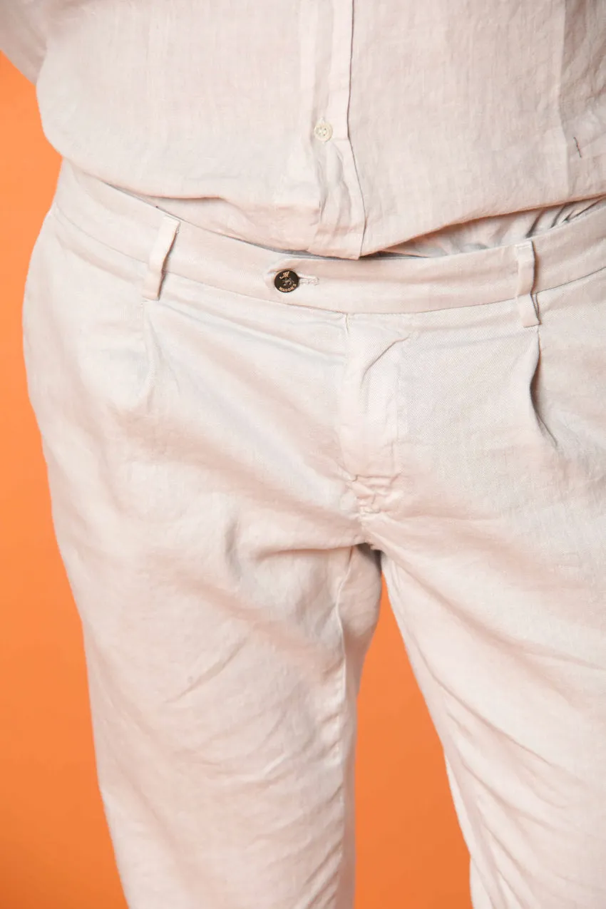 New York Time 1 Pinces men's chino pants in linen and cotton twill regular fit sold by Mason's product image thumbnail 2